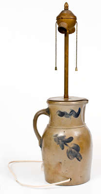 1 Gal. Decorated Stoneware Pitcher (Lamp Conversion), Baltimore origin