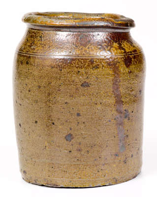 Quart Stoneware Jar w/ Iron Oxide Dip, probably Baltimore, MD, circa 1810