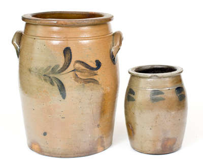 Lot of Two: Western PA Stoneware Jars incl. G. & A. Black attributed Example