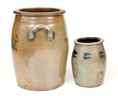 Lot of Two: Western PA Stoneware Jars incl. G. & A. Black attributed Example