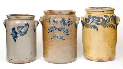 Lot of Three: Baltimore and Philadelphia Stoneware Jars incl. Examples Marked P. HERRMANN and R.C.R.