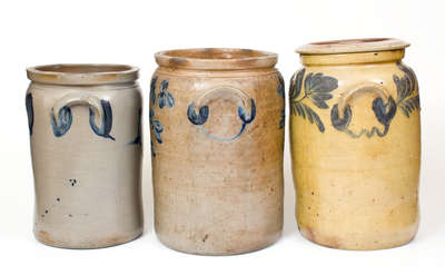 Lot of Three: Baltimore and Philadelphia Stoneware Jars incl. Examples Marked P. HERRMANN and R.C.R.
