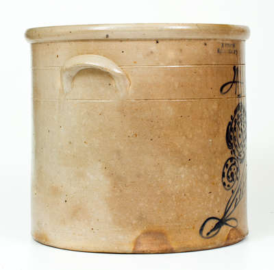 H. WESTON / ELLENVILLE, NY Stoneware Crock w/ Slip-Trailed Decoration