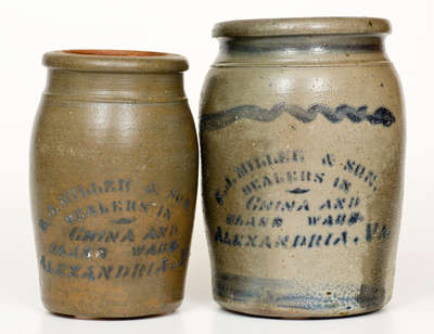 Lot of Two: E. J. MILLER & SON / ALEXANDRIA, VA Advertising Jars