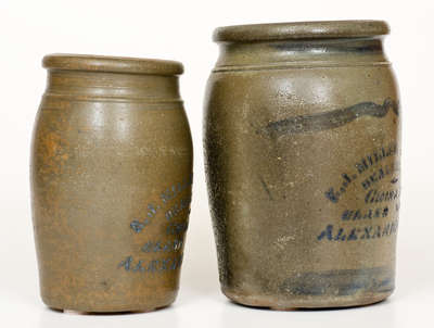 Lot of Two: E. J. MILLER & SON / ALEXANDRIA, VA Advertising Jars