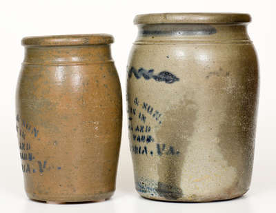 Lot of Two: E. J. MILLER & SON / ALEXANDRIA, VA Advertising Jars