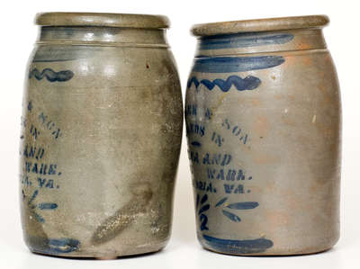 Lot of Two: E. J. MILLER & SON / ALEXANDRIA, VA 1 1/2 Gal. Advertising Jars