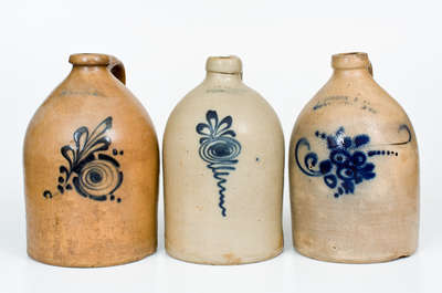 Lot of Three: One-Gallon Norton Family (Bennington, Vermont) Stoneware Jugs