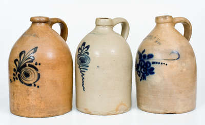 Lot of Three: One-Gallon Norton Family (Bennington, Vermont) Stoneware Jugs