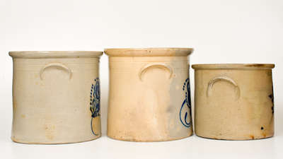 Lot of Three: Norton Family (Bennington, VT) Stoneware Crocks