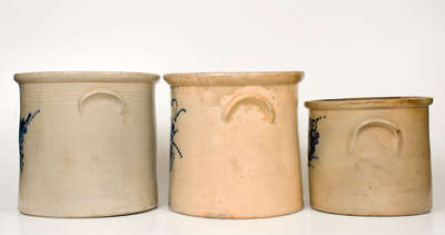 Lot of Three: Norton Family (Bennington, VT) Stoneware Crocks