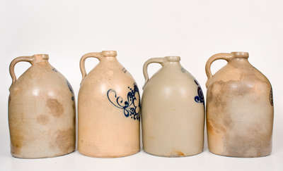 Lot of Four: BENNINGTON, VT 2 Gal. Decorated Stoneware Jugs