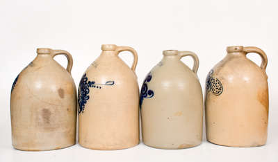 Lot of Four: BENNINGTON, VT 2 Gal. Decorated Stoneware Jugs