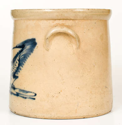 NEW YORK STONEWARE CO. / FORT EDWARD, NY Crock w/ Elaborate Pecking Chicken Design