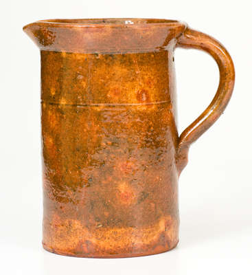 Glazed American Redware Pitcher