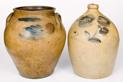 Lot of Two: American Stoneware incl. THOMAS D. CHOLLAR / HOMER, New York Jar