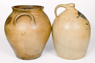 Lot of Two: American Stoneware incl. THOMAS D. CHOLLAR / HOMER, New York Jar