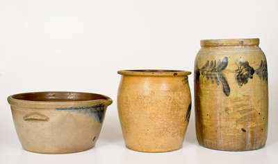 Lot of Three: Mid-Atlantic Stoneware incl. COWDEN & WILCOX Example