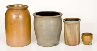 Lot of Four: Unusual Stoneware Jars incl. Huntingdon and Johnstown, PA Examples