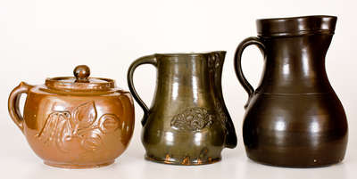 Lot of Three: Albany Slip Glazed Stoneware incl. BOSTON BAKED BEANS Pot