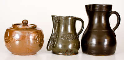 Lot of Three: Albany Slip Glazed Stoneware incl. BOSTON BAKED BEANS Pot