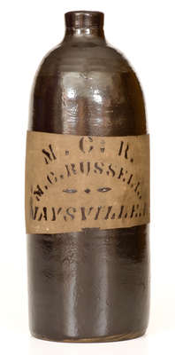 Unusual M. C. RUSSELL / MAYSVILLE, KY Tanware Jug