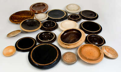 Selection of Stoneware Lids, 19th and early 20th century