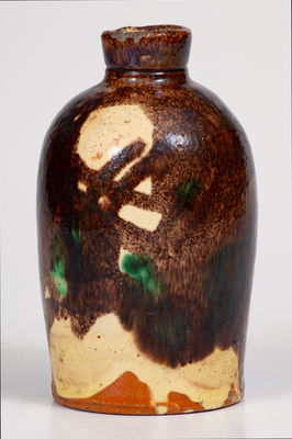 Multi-Glazed Redware Jug, attrib. J. Eberly & Co., Strasburg, VA