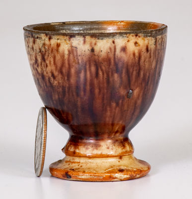 Extremely Rare attrib. Adam Kern Redware Egg Cup, Winchester, VA or Thurmont, MD