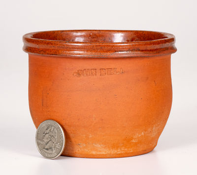 Rare Diminutive Redware Jar, Inscribed 