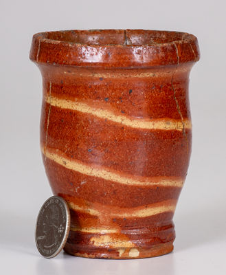 Very Rare Miniature New Market, VA Slip-Decorated Redware Jar