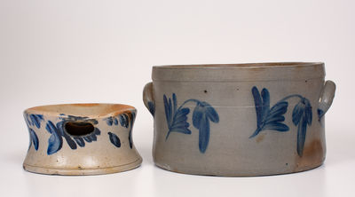 Two Pieces of Cobalt-Decorated Pennsylvania Stoneware, circa 1875