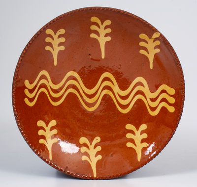 Slip-Decorated Philadelphia Redware Dish, second quarter 19th century