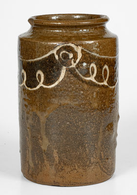 Rare and Fine Stoneware Jar w/ Two-Color Slip Decoration attrib.  Thomas Chandler, Edgefield District, SC