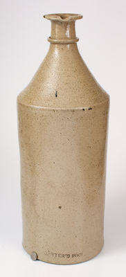 Outstanding Giant Stoneware CARTERS INKS Bottle, Store Display Marked E. H. MERRILL / AKRON, OH