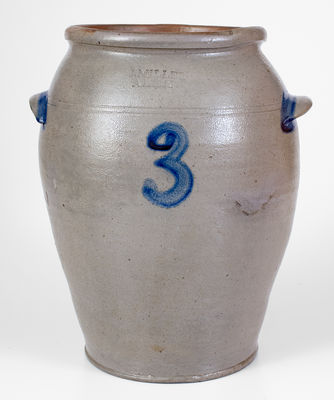 Extremely Rare J. MILLER / ALEX (James Miller / Alexandria, VA) Stoneware Jar, c1824-26