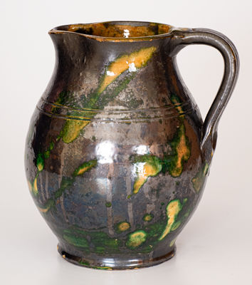 Outstanding Great Road Redware Pitcher, Southwestern Virginia origin