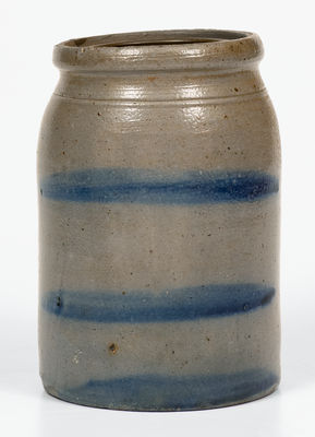 Small-Sized West Virginia Stoneware Striped Canning Jar