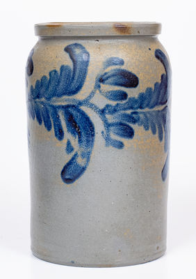 1 Gal. Stoneware Jar with Floral Decoration, Baltimore, MD, circa 1830