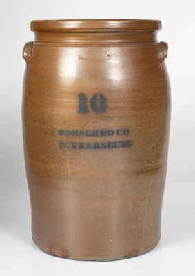 10 Gal. DONAGHHO CO. / PARKERSBURG, WV Stoneware Crock