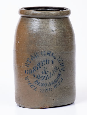 Rare WHEELING, West Virginia Stoneware Advertising Canning Jar