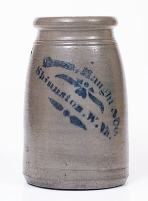 Haught & Co. / Shinnston. W. Va. Stoneware Canning Jar