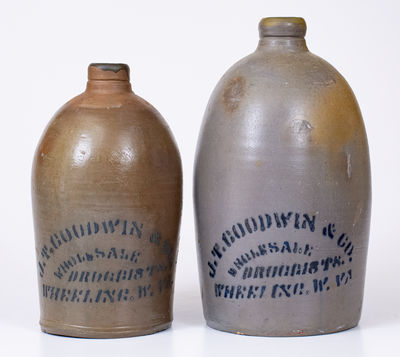 Lot of Two: Wheeling, West Virginia Stoneware Advertising Jugs