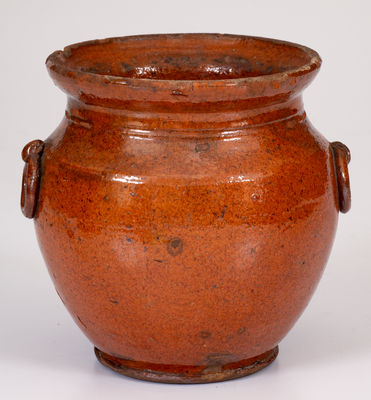 Pennsylvania Redware Sugar Bowl w/ Ring Handles