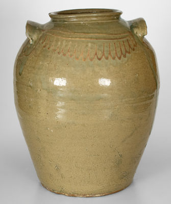 5 Gal. Kaolin Slip-Decorated Stoneware Jar attrib. Thomas Chandler, Edgefield District, SC