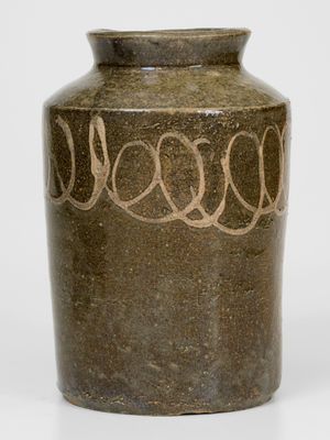 Attrib. Thomas Chandler, Edgefield District, SC Stoneware Jar w/ Kaolin Slip Decoration