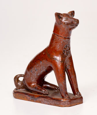 Rare Redware Dog attrib. Jesiah Shorb, West Manheim Township, York County, PA