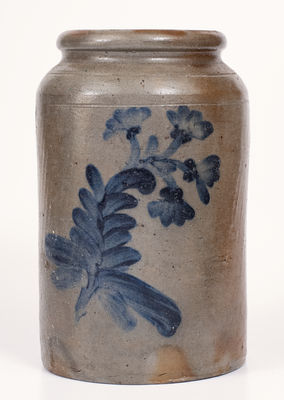 1 Gal. attrib. Henry H. Remmey, Philadelphia Stoneware Jar w/ Floral Decoration