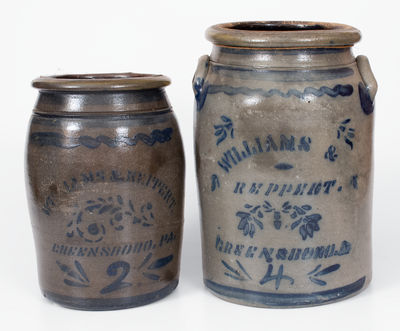 Lot of Two: WILLIAMS & REPPERT / GREENSBORO, PA Stoneware Jars