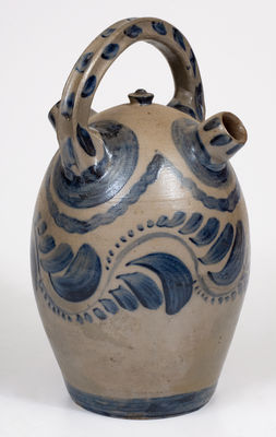Exceptional Western PA Stoneware Harvest Jug w/ Profuse Freehand Cobalt Decoration